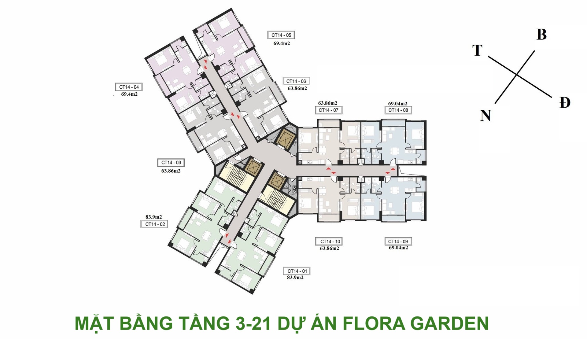 mặt bằng dự án Viha Flora Garden yên sở