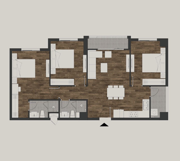 thiết kế căn hộ flora garden yên sở