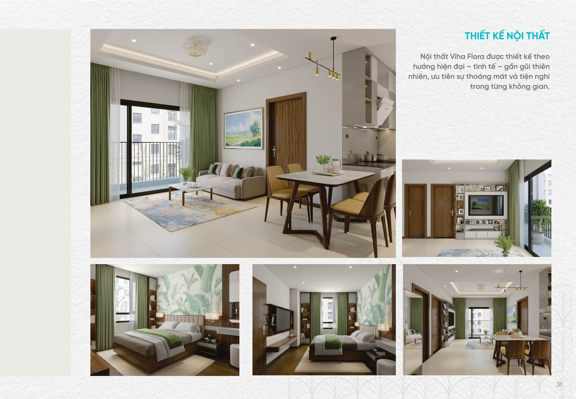 nội thất căn hộ viha flora garden yên sở