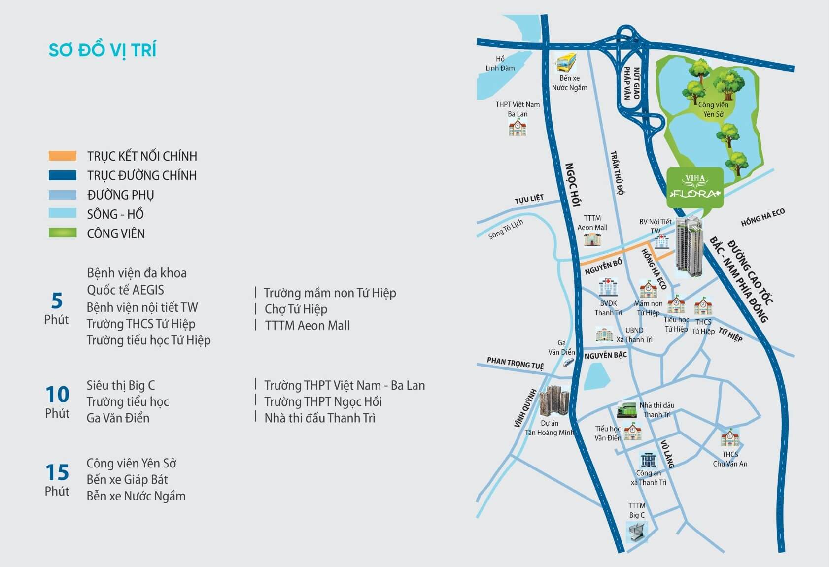 vị trí dự án viha flora garden yên sở